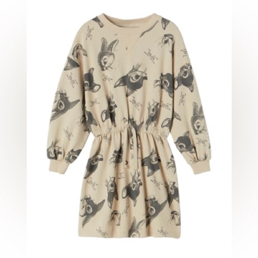 Disney Zara Bambi Cream and Black Kids Casual Dress